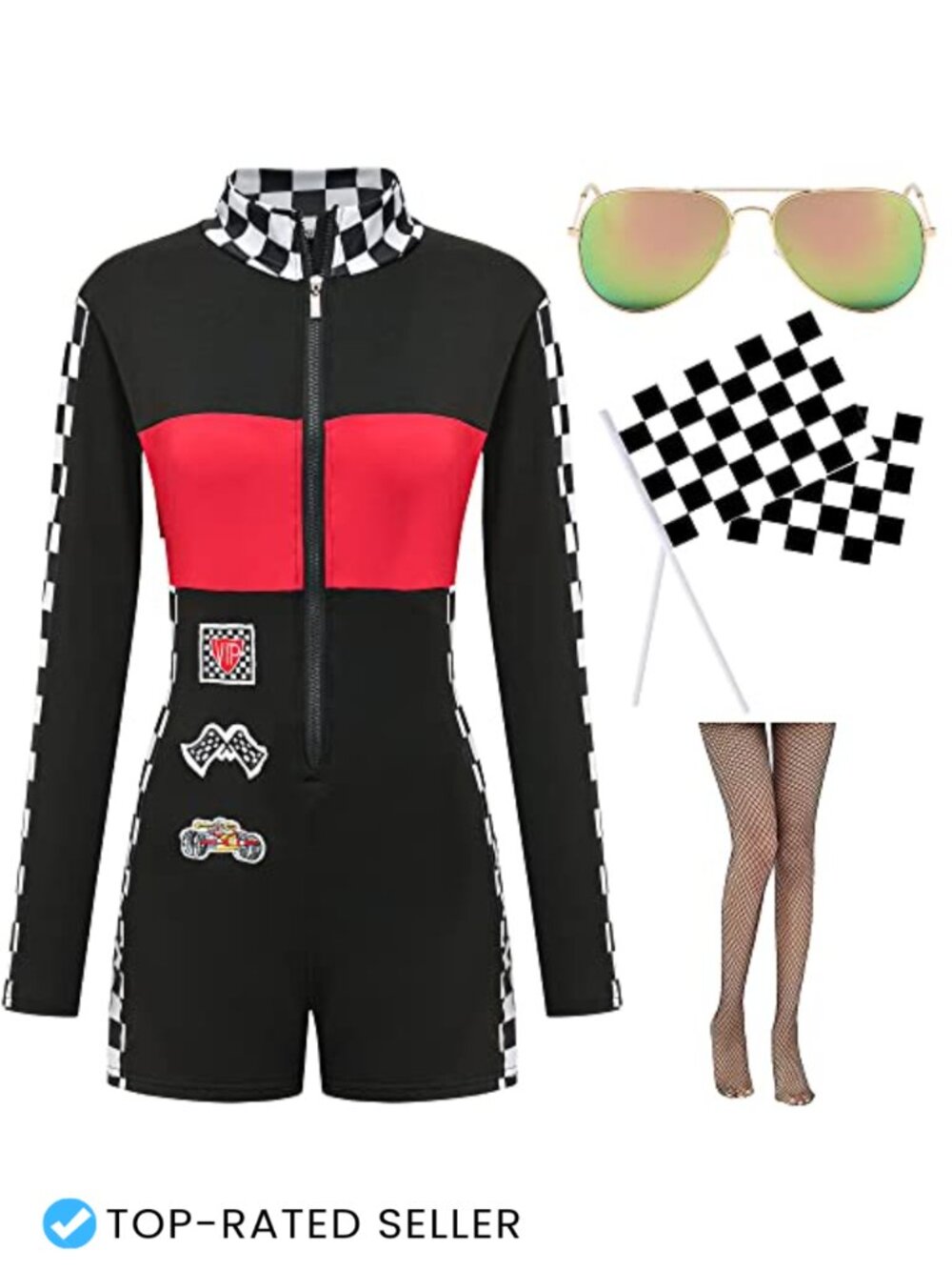 Race Car Driver Costume Women Sexy Jumper Halloween Cosplay Set
